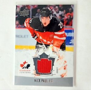 Nick Paul Team Canada 2015 Forward Hockey Card Game Used Jersey